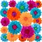 20 Pieces Halloween Mexican Paper Flower Pom Poms Decorations (Bright Color)